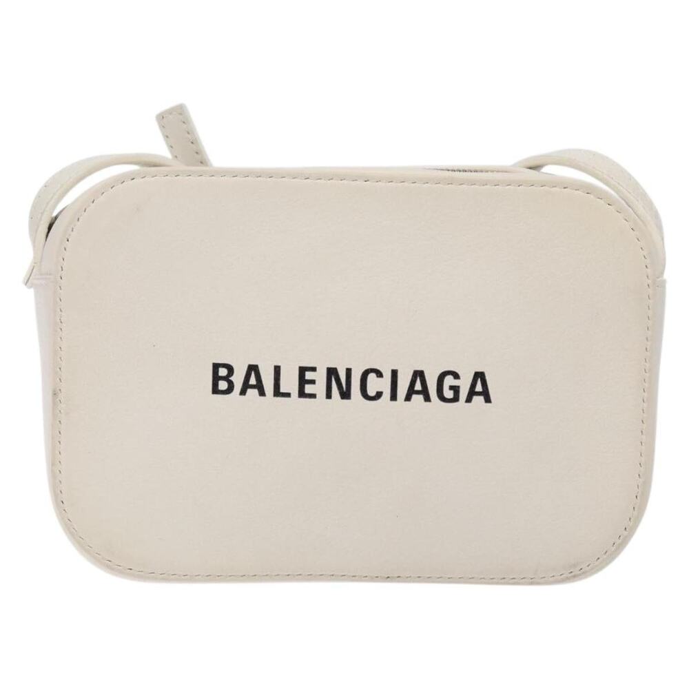 Balenciaga Leather City Crossbody Bag Cream